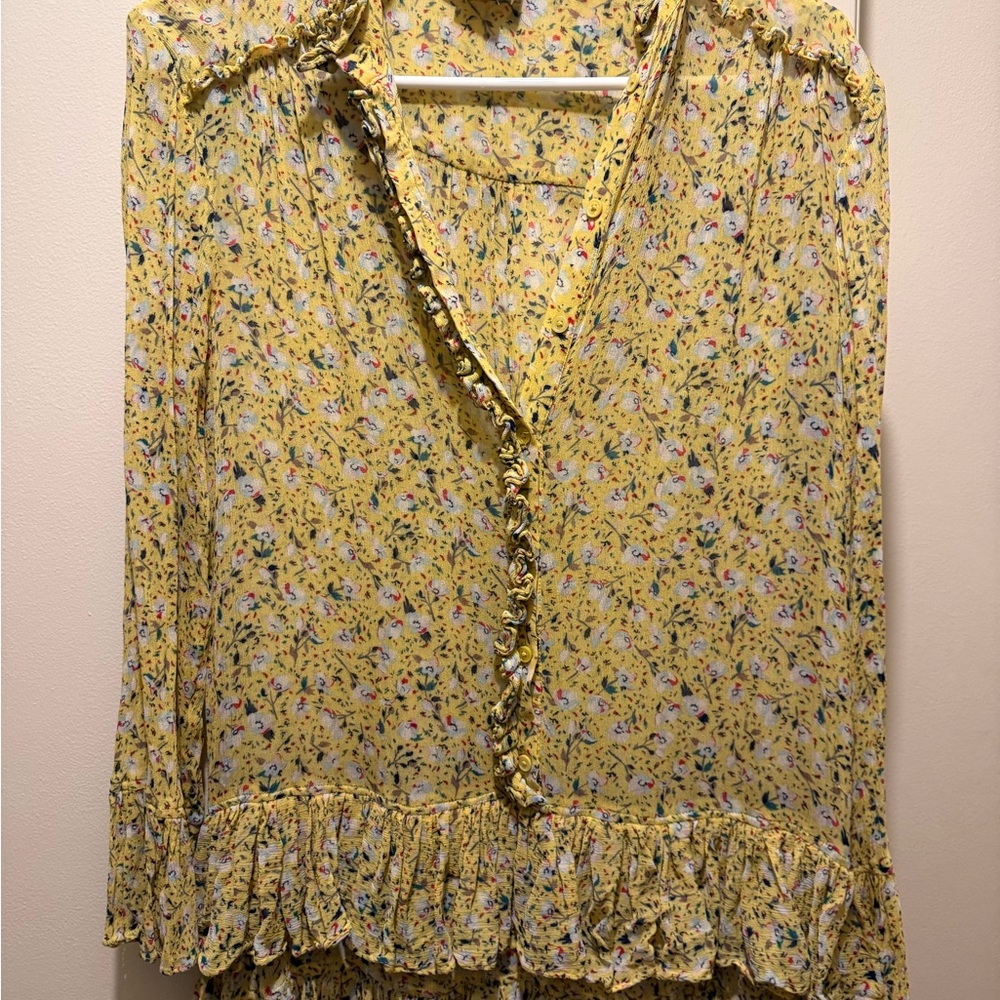 Zadig & Voltaire Yellow Floral Blouse